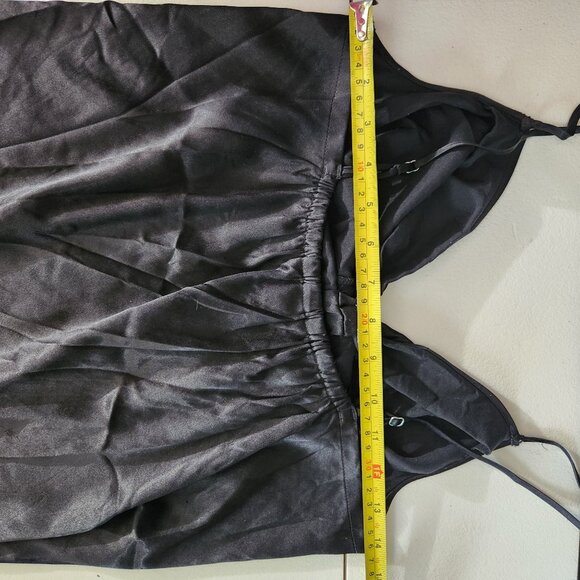 Victorias Secret Slip Dress Nightgown Black Satin Bow Medium - Picture 8 of 15